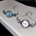 Iron Rhinestone Five Point Star Watch Bangle French Light Luxury Fashion Bracelet view 2