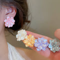 Fresh Sweet Resin Flower Stud Earrings Jewelry Set With Silver Posts For Women view 2