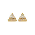 18K Gold Plated Zircon Geometric Faux Pearl Triangle Clip-on Earrings Vintage OL Style view 5