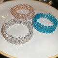 Light Luxury Three Layer Crystal Glass Beaded Open Bangle For Women Daily Minimalist Jewelry view 4