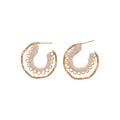Minimalist Yarn Wrapped C Shape Iron Stud Earrings Geometric Chic Commute Jewelry for Women view 5