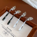 New Chinese Style Alloy Zircon Enamel Teardrop Clip-on Earrings Vintage Ethnic No Piercing Jewelry view 3