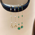 Copper Crystal Round Geometric Tassel Drop Earrings Vintage Light Luxury Statement Stud Style view 4