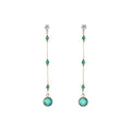 Copper Crystal Round Geometric Tassel Drop Earrings Vintage Light Luxury Statement Stud Style view 5