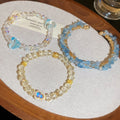 Light Luxury Crystal Zircon Heart Butterfly Beaded Bangle Elegant Niche Women's Jewelry view 2