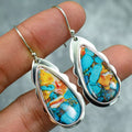 Vintage Floral Waterdrop Dangle Earrings For Women, Wavy Textured Versatile Jewelry view 1