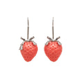 Resin Strawberry Waterdrop Stud Earrings With Zircon Accents Cute Light Luxury Women's Jewelry view 5