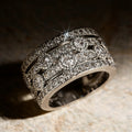 Light Luxury Multilayer Zircon Ring, Fashionable Shiny Personality Banquet Style Accessory view 3
