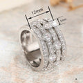 Light Luxury Multilayer Zircon Ring, Fashionable Shiny Personality Banquet Style Accessory view 4