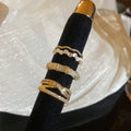 Light Luxury Geometric Open Ring With Zircon Cat Eye Stone And Bamboo Joint Design For Women view 4