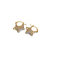 Gold Plated Copper Zircon Star Earrings For Women, Niche Light Luxury Commuter Style view 5