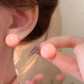 Acrylic Candy Bean Stud Earrings With Silver Needle Korean Sweet Geometric Round Fashion Jewelry view 4