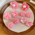 Elegant Floral Faux Pearl Stud Earrings Jewelry Set For Women Fashion OL Light Luxury Style view 3