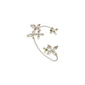Minimalist Alloy Rhinestone Petal Flower Ear Cuff Earrings, Elegant Light Luxury Niche Style view 5