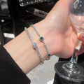 French Minimalist Copper Zircon Geometric Circle Bangle Light Luxury Fashion Jewelry For Women view 2