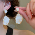 Vintage Hong Kong Style Irregular Geometric Resin Stud Earrings With Silver Needles view 4