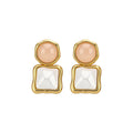 Vintage Hong Kong Style Irregular Geometric Resin Stud Earrings With Silver Needles view 5