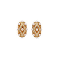 18K Gold Plated Zircon Oval Faux Pearl Clip-on Earrings French Vintage Geometric Style view 5