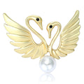 Alloy Pearl Swan Brooch Pin For Clothing Scarves And Sweaters view 1