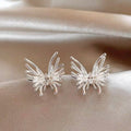 Copper Zircon Firework Butterfly Stud Earrings With Silver Posts Fresh Minimalist Jewelry view 3