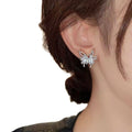 Copper Zircon Firework Butterfly Stud Earrings With Silver Posts Fresh Minimalist Jewelry view 5