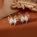Copper Zircon Firework Butterfly Stud Earrings With Silver Posts Fresh Minimalist Jewelry view 4