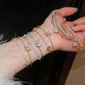 Korean Minimalist Copper Double Layer Zircon Flower Bangle Light Luxury Bracelet for Women view 2