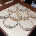 Korean Minimalist Copper Double Layer Zircon Flower Bangle Light Luxury Bracelet for Women view 1