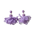 Beach Resort Style Fabric Geometric Flower Stud Earrings Light Luxury Sweet Fashion Jewelry view 5