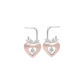 Sweet Minimalist Copper Zircon Heart Apple Stud Earrings For Women Elegant Fashion Jewelry view 5