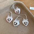 Sweet Minimalist Copper Zircon Heart Apple Stud Earrings For Women Elegant Fashion Jewelry view 2