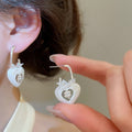 Sweet Minimalist Copper Zircon Heart Apple Stud Earrings For Women Elegant Fashion Jewelry view 3