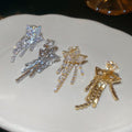 18K Gold Plated Copper Zircon Star Tassel Clip-on Earrings Light Luxury Fashion Jewelry view 4