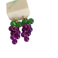 Fresh Elegant Resin Grape Tassel Drop Earrings With Silver Needle Fruit Design For Women view 5