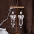 Miao Silver Long Tassel Ethnic Earrings New Light Luxury Minority Style Fashion Ear Jewelry view 2