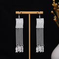 Miao Silver Long Tassel Ethnic Earrings New Light Luxury Minority Style Fashion Ear Jewelry view 3