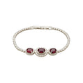 Minimalist Oval Zircon Copper Bangle Light Luxury Geometric Fashion Bracelet view 5