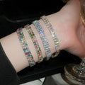 European American Double Row Zircon Geometric Copper Bangle Light Luxury Fashion Jewelry view 1