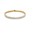 European American Double Row Zircon Geometric Copper Bangle Light Luxury Fashion Jewelry view 5
