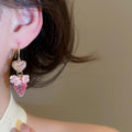 Sweet Pastoral Rhinestone Resin Flower Strawberry Drop Earrings For Women view 3