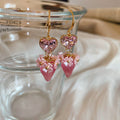 Sweet Pastoral Rhinestone Resin Flower Strawberry Drop Earrings For Women view 4