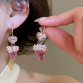 Sweet Pastoral Rhinestone Resin Flower Strawberry Drop Earrings For Women view 1