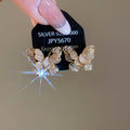 Light Luxury Copper Zircon Bow Stud Earrings For Women, Minimalist Elegant Fashion Jewelry view 4