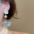 Style Blue Acrylic Koi Goldfish Pearl Stud Earrings For Women, Unique Elegant Animal Design view 3
