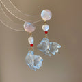 Style Blue Acrylic Koi Goldfish Pearl Stud Earrings For Women, Unique Elegant Animal Design view 2