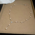 French Floral Zircon Faux Pearl Necklace Vintage Old Money Elegant Collarbone Jewelry view 4