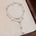 French Floral Zircon Faux Pearl Necklace Vintage Old Money Elegant Collarbone Jewelry view 2