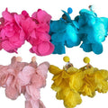 Resin Flower Tassel Drop Earrings With Fabric Floral Round Studs, Elegant Resort Style view 5