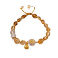 New Chinese Style Yellow Crystal Lotus Pod Geometric Bangle, Vintage Ethnic Round Design view 5