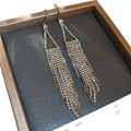 Geometric Triangle Zircon Tassel Copper Hook Drop Earrings For Women view 5
